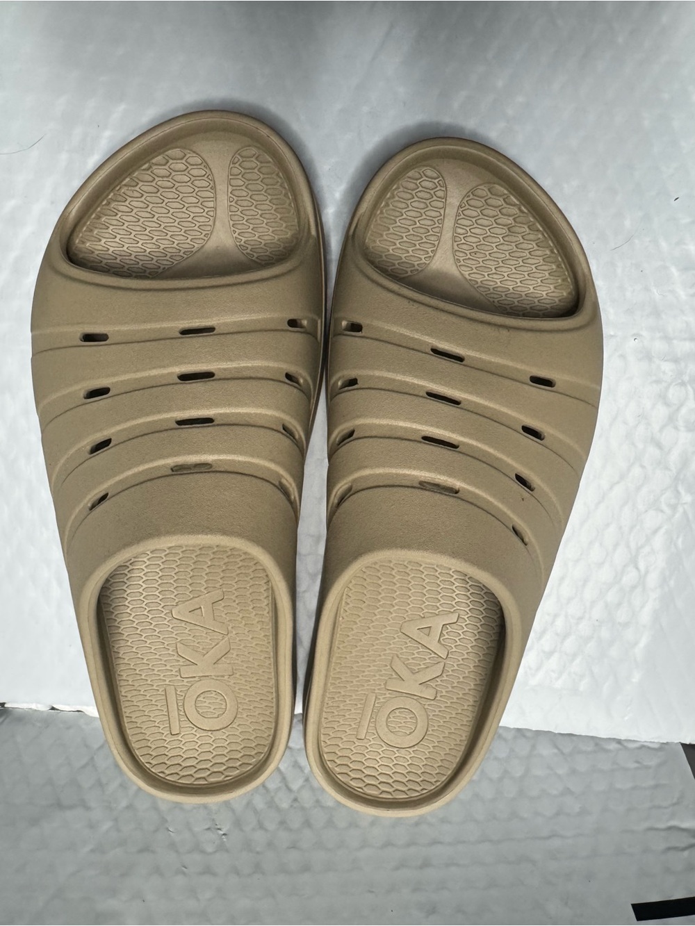 OKA b. Women's Tan Slip-On Clog Mules